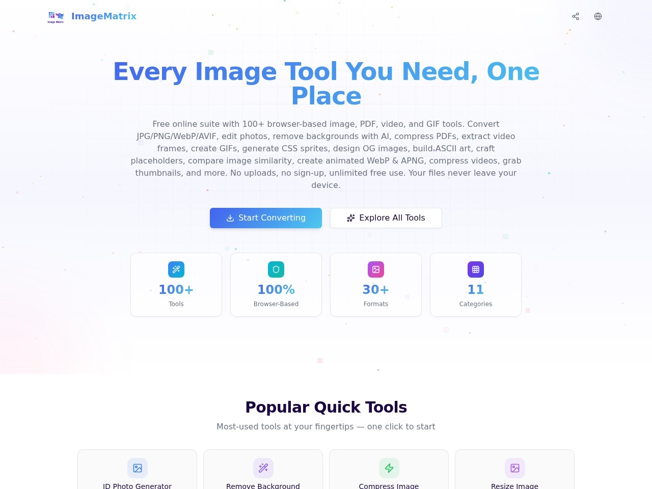 ImageMatrix,在线图片格式转换工具