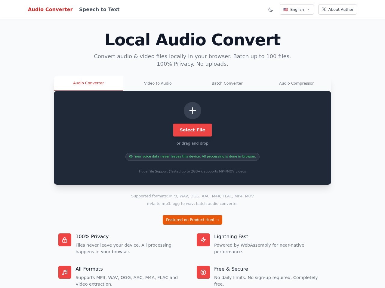 Local Audio Convert,在线音频转换工具